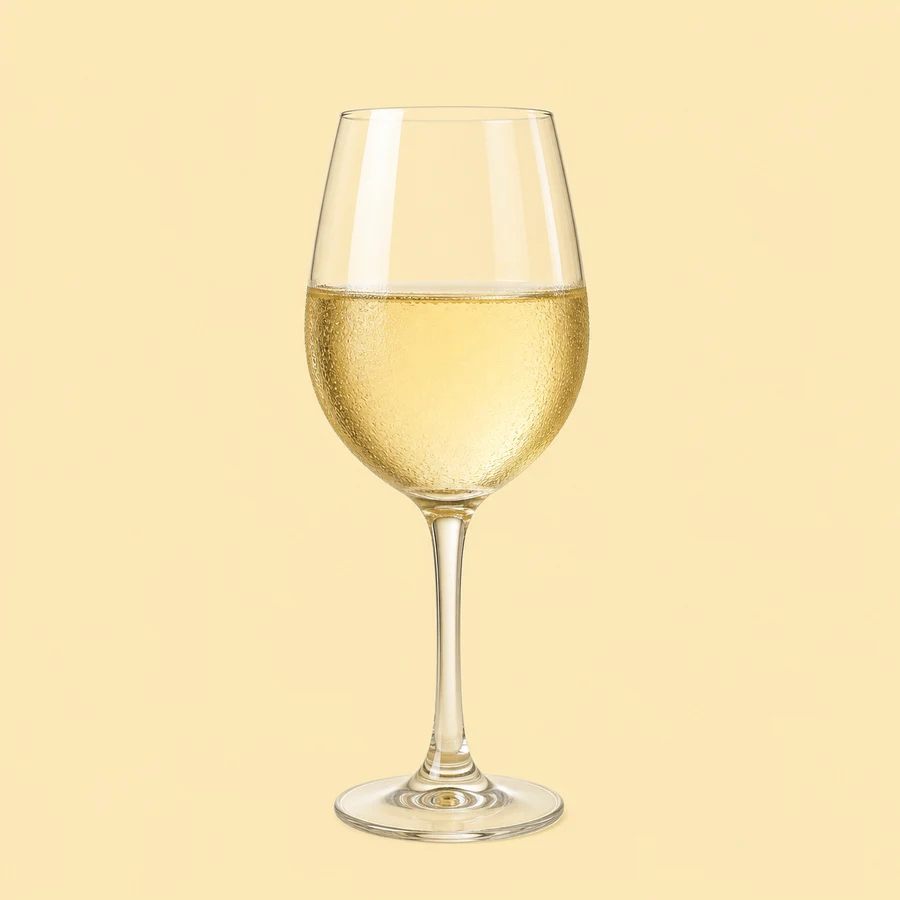 Glas witte wijn bij Frankies
